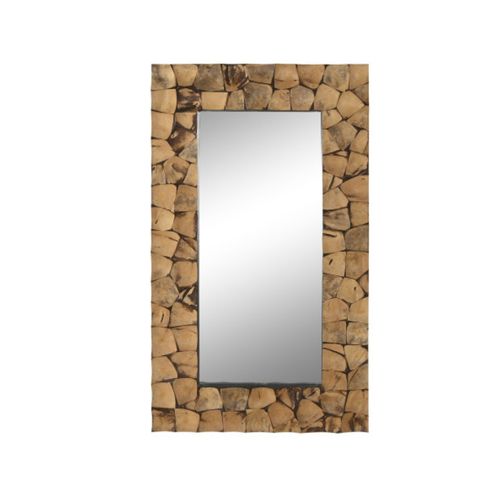 Espejo Corteza Coco 72X8X122 Hecho A Mano