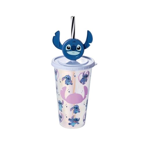 Vaso Con Pin Y Decoracion Termica 500 Ml Stitch