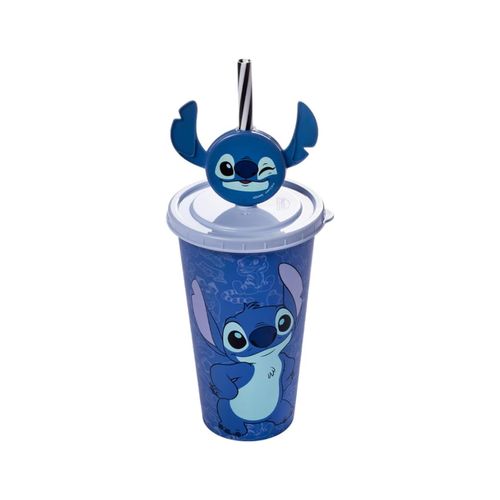 Vaso Con Pajita Y Pin 500 Ml Stitch
