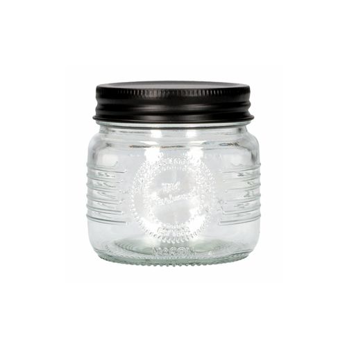 Frasco Con Tapa Metalica Negra Pequeño