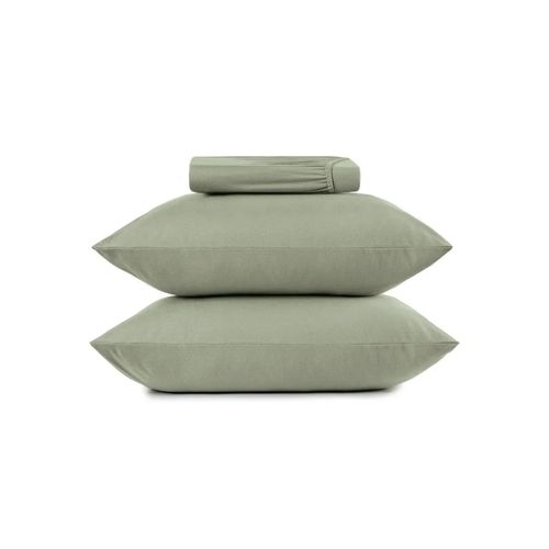 Juego De Sabana Simples 3Pc Malha 100%Alg 1,93Mx2,03Mx40Cm Verde Bond
