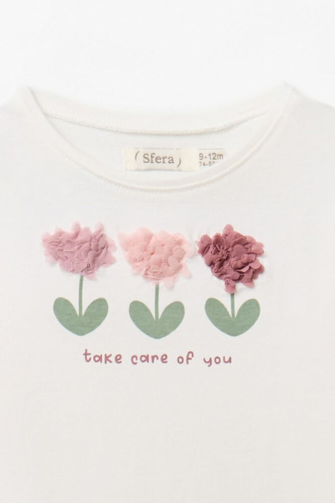 Remera Manga Larga Mc Flores Lechuga