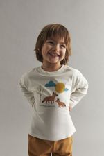 Remera Manga Larga Estampada Zorros