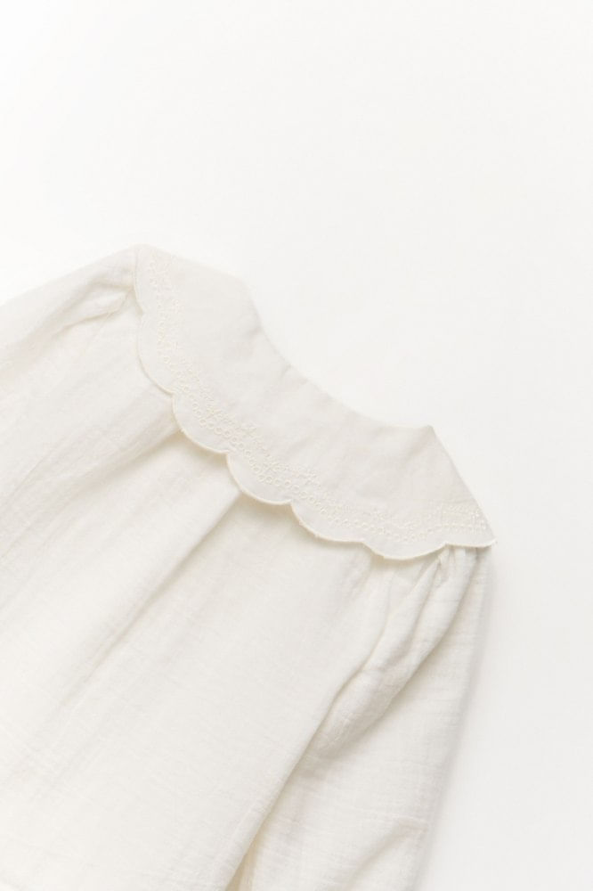 Blusa Manga Larga Bambula Cuello Bebe
