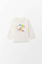 Remera Manga Larga Estampada Zorros
