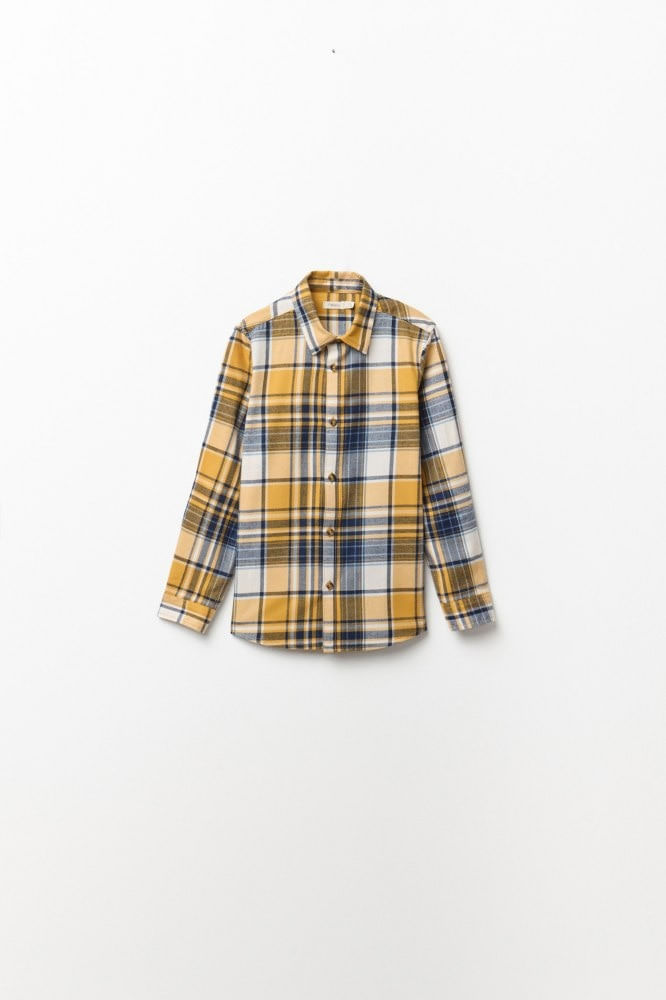 Camisa Franela Cuadros Amarillos