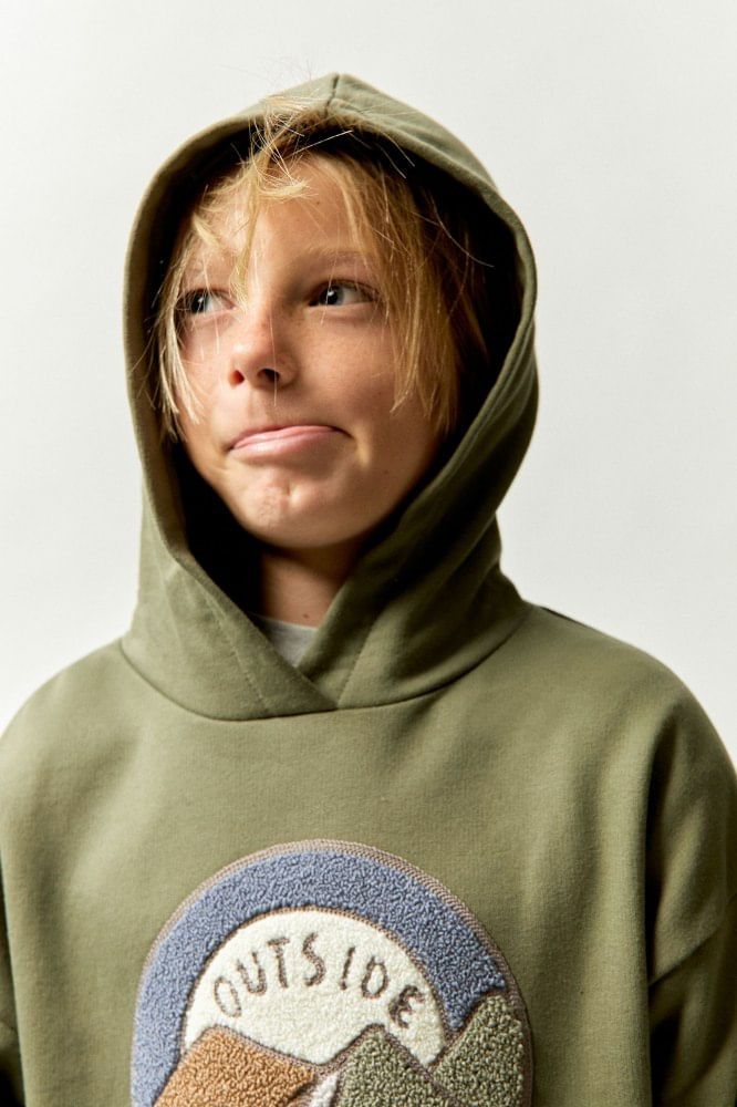 Sudadera Patch Toalla Con Capucha