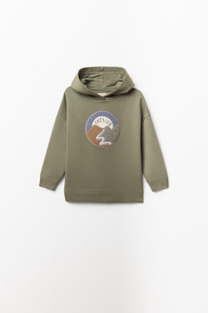 Sudadera Patch Toalla Con Capucha
