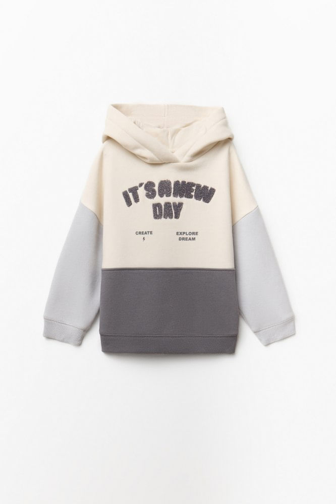 Sudadera Toalla Tricolor Con Capucha