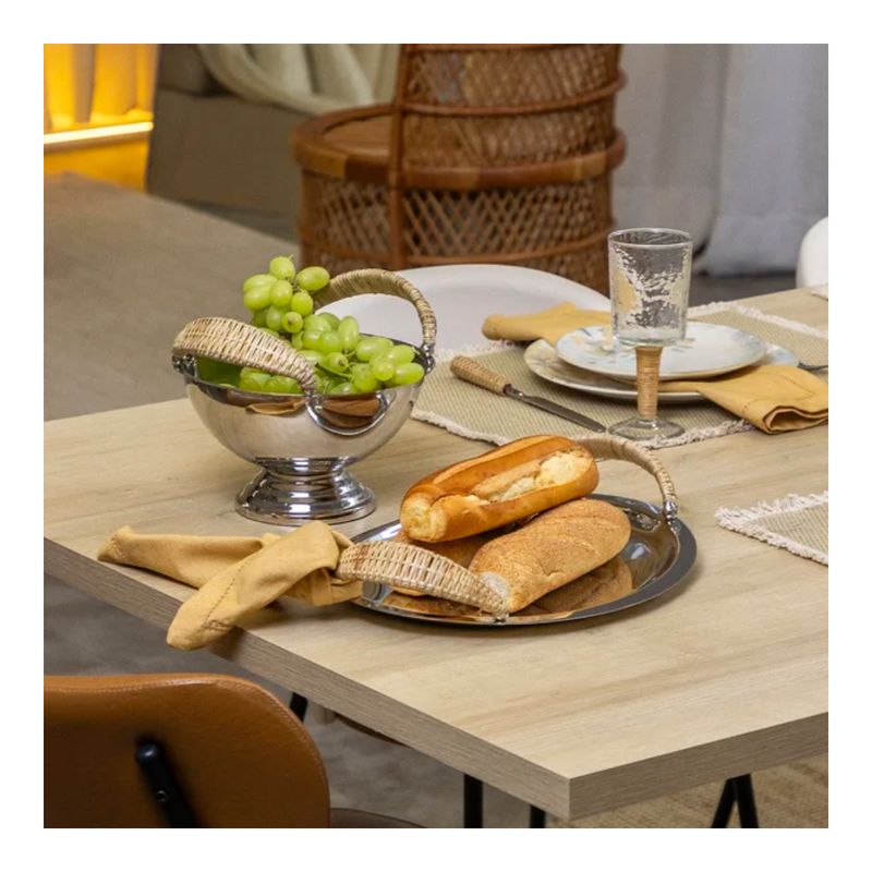 Bowl Con Asas Rattan Steel 20Cm