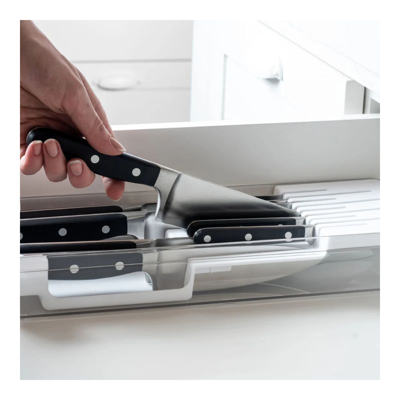 Organizador De Cuchillo Clear Blanco