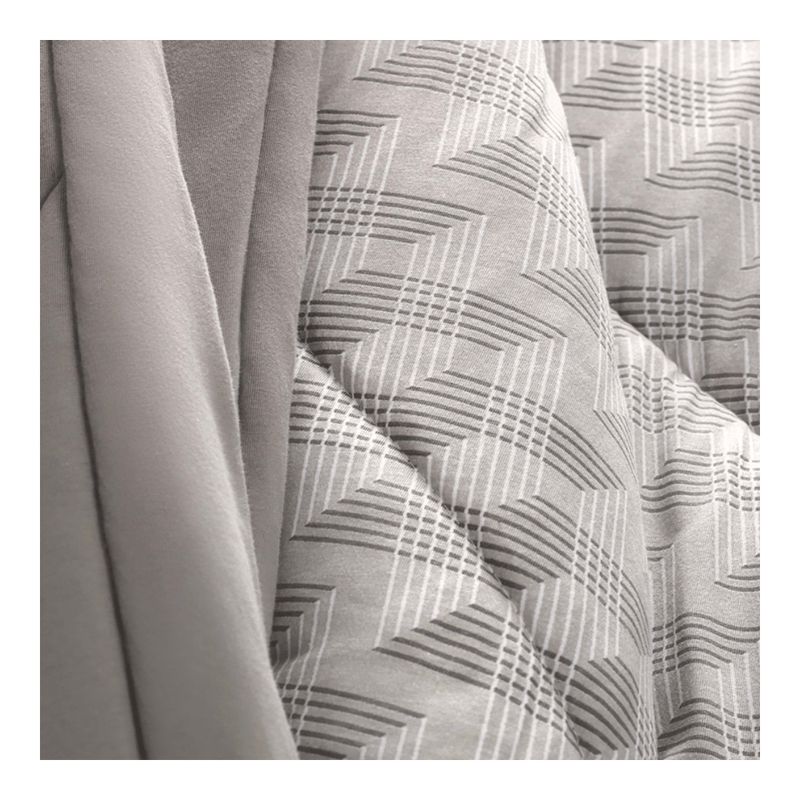 Edredón Malha 100% Algodón 280X260 Cm Penteado Escala Cinza