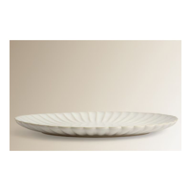 Fuente Oval Dalia Blanco 21X30Cm