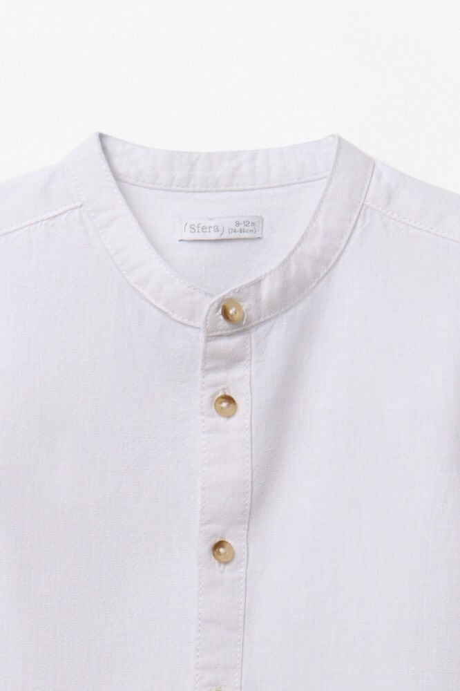 Camisa Algodón Lino Lisa