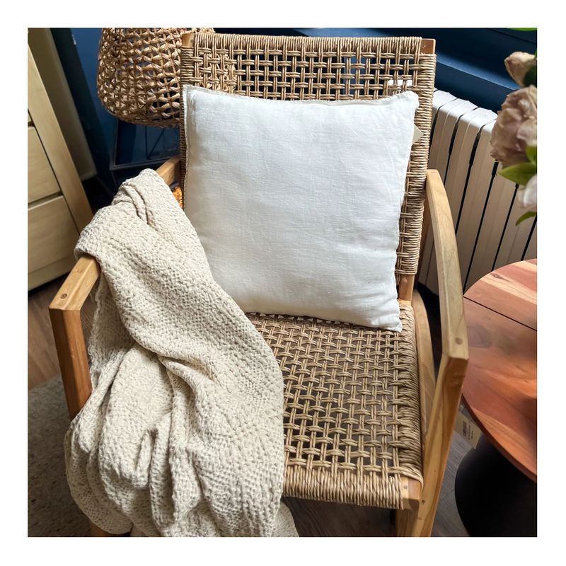 Almohadon Lino 50X8X50 525 Grs Blanco Roto